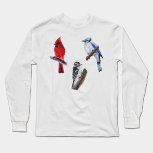 Wild Bird Sticker Set Long Sleeve T-Shirt